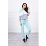 Kesi Set with colorful stripes mint+white Cijene