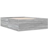  Okvir kreveta siva boja hrasta 135 x 190 cm konstruirano drvo | shoptok.hr