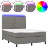  box spring s madracem LED tamnosivi 140x190 cm tkanina | shoptok.hr