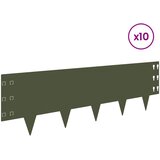  Ograda oko Travnjaka 10 pcs 100 x 30 cm Čelik Maslinastozelena | Eponuda.ba