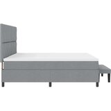  Krevet s opruga kutije Svijetlo siva 200 x 200 cm tkanina Slike