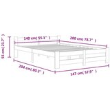  Za krevet od masivne borovine bijeli 140 x 200 cm | shoptok.hr