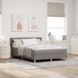  Postelja z vzmetnico z vzmetnico Taupe 140 x 200 cm blago, (5000127317) | Shoptok.si