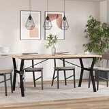  Blagovaonski stol Y-oblika 180x90x75,5 cm od borovine i čelik | shoptok.hr