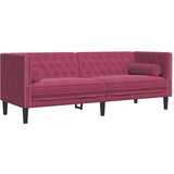  3-dijelni set sofa Chesterfield crvena boja vina baršunasti | Eponuda.com