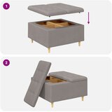  Shranjevalna tabureta z blazino Taupe 80 x 80 x 45 cm blago, (5000208393) | Shoptok.si