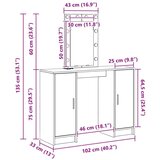  Toaletni stolić s LED svjetlima bijelih 102x33x135 cm | shoptok.hr