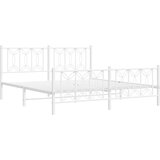  Metalni okvir kreveta uzglavlje i podnožje bijeli 183x213 cm | shoptok.hr