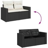  6-dijelni set vrtnih sofa s jastucima crni od poliratana bagrem | shoptok.hr