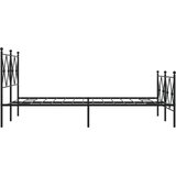 Metalni okvir kreveta uzglavlje i podnožje crni 120x190 cm | shoptok.hr