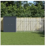 vidaXL Kućica za pse s igralištem antracit 165 x 1271 x 181 cm čelična | shoptok.hr