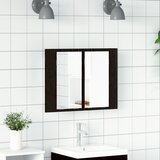 vidaXL LED ogledalna omara za kopalnico črna hrast 60x12x45 cm iz inženirskega lesa, (22040488) | Shoptok.si