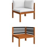  Vrtni set za sjedenje s jastucima, 6 dijelova, krem drvo, akacija i uže | shoptok.hr