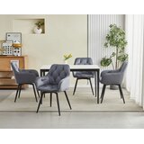  Okretna stolica JORK360, tamnosivi baršun, crne metalne noge | shoptok.hr