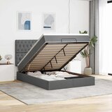  Otomanski krevet s madracem i LED tamnosivi 140x200 cm tkanine | shoptok.hr