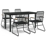  5-dijelni vrtni blagovaonski set od PVC ratana crni | Eponuda.ba