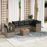 Maison Chic Seti vrtnega pohištva - Vrtna garnitura - Vrtni pohištvo set 7-delna z blazinami siv poli ratan, (21803235) | Shoptok.si
