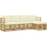  Set vanjskih sofa 5 pcs Bijela i krem 245 x 122,5 x 73 cm | shoptok.hr