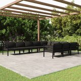  The Living Store Vrtna sedežna garnitura 10-delna z blazinami aluminij antracit - Vrtna Sedežna Garnitura, (21463725) | Shoptok.si