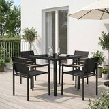  Set vanjskog namještaja 5 pcs Crna i antracit 80 x 80 x 73 cm Cene