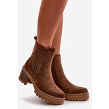 Boto Women's Heeled Boots Made Of Eco Suede Insulated Dark Brown Nevitas | ePonuda.com