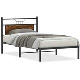 Maison Chic Posteljni okvir - Enojna postelja - Postelja za odrasle brez vzmetnice dimljen hrast 107x203cm inž. les-J11852, (21768433) | Shoptok.si