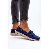 VINCEZA Women's Moccasins with Bow Navy Blue Reece | Shoptok.si