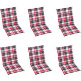  Jastuci za stolice 6 kom crveni karirani 100x50x3 cm od tkanine | shoptok.hr