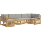  Set vanjskih sofa 6 kom. Bijela i svijetlosiva Poliester | shoptok.hr