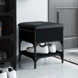  Klupa za cipele crna 42 x 42 x 45 cm od konstruiranog drva | shoptok.hr