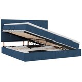 Krevet s madracem i skladištem Plava 200 x 200 cm tkanina | shoptok.hr
