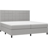  box spring s madracem LED svjetlosivi 200x200 cm tkanina | shoptok.hr