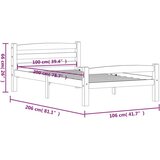  Posteljni okvir temno siv iz trdne borovine 100x200 cm, (20646553) | Shoptok.si