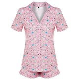 Trendyol Pink 100% Cotton Shirt-Shorts Knitted Pajama Set | shoptok.hr