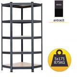  Polica UGAO 180x90x90x45cm 5x175kg antracit | Eponuda.com