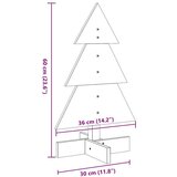 vidaXL Lesena novoletna jelka za okras bela 60 cm trdna borovina | Shoptok.si