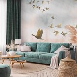 Artgeist Foto tapeta - Golden Geese 200x140 Standard Slike