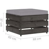  2-dijelna vrtna garnitura s jastucima sivo impregnirano drvo | shoptok.hr