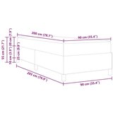  Krevet s opruga kutije Tamno smeđa i bijela 90 x 200 cm tkanina | shoptok.hr