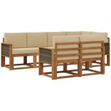 vidaXL Zunanja garnitura za sedenje 7 pcs Naravna in bež Poliester, (5000280264) | Shoptok.si