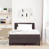 Box Postelja z vzmetnico z vzmetnico Temno rjava 120 x 190 cm blago, (5000127351) | Shoptok.si