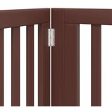vidaXL Ograda za pse z vrati zložljiva 8 panelov rjava 640 cm les | Shoptok.si