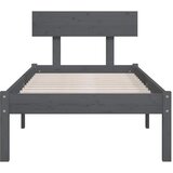  Okvir za krevet od masivne borovine sivi 100 x 200 cm | shoptok.hr