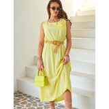 Resti Women's midi dress with straps, featuring a round neckline and decorative flower | Shoptok.si