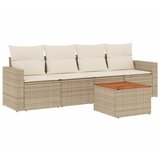 Maison Chic Seti vrtnega pohištva - Vrtna garnitura - Vrtni pohištvo set 5-delna z blazinami bež poli ratan, (21817128) | Shoptok.si