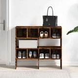 vidaXL Regal za čevlje 2 kosa zložljiva dimljeni hrast 89,5x30x40 cm | Shoptok.si
