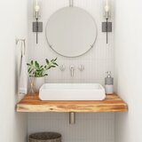  Kupaonska radna ploča 80x60x2,5 cm pravokutna od drva bagrema | shoptok.hr