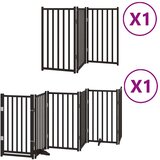  Vrata za pse s vratašcima 9 panela sklopiva 450 cm drvo topole Crna 50 x 90 x 2 cm | shoptok.hr