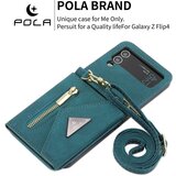 INORCO POLA za Samsung Galaxy Z Flip4 5G z več režami za kartice, žepnim stojalom na zadrgo, PU usnjen ovitek za telefon z naramnico, (22035571) | Shoptok.si