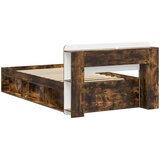 Okvir kreveta s pohranom Dimljeni hrast 90 x 200 cm | shoptok.hr